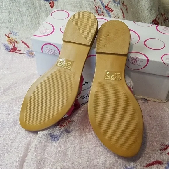 Sotto Sopra Hot Pink Patent Leather Flat Sandals NWT never worn - Picture 5 of 5